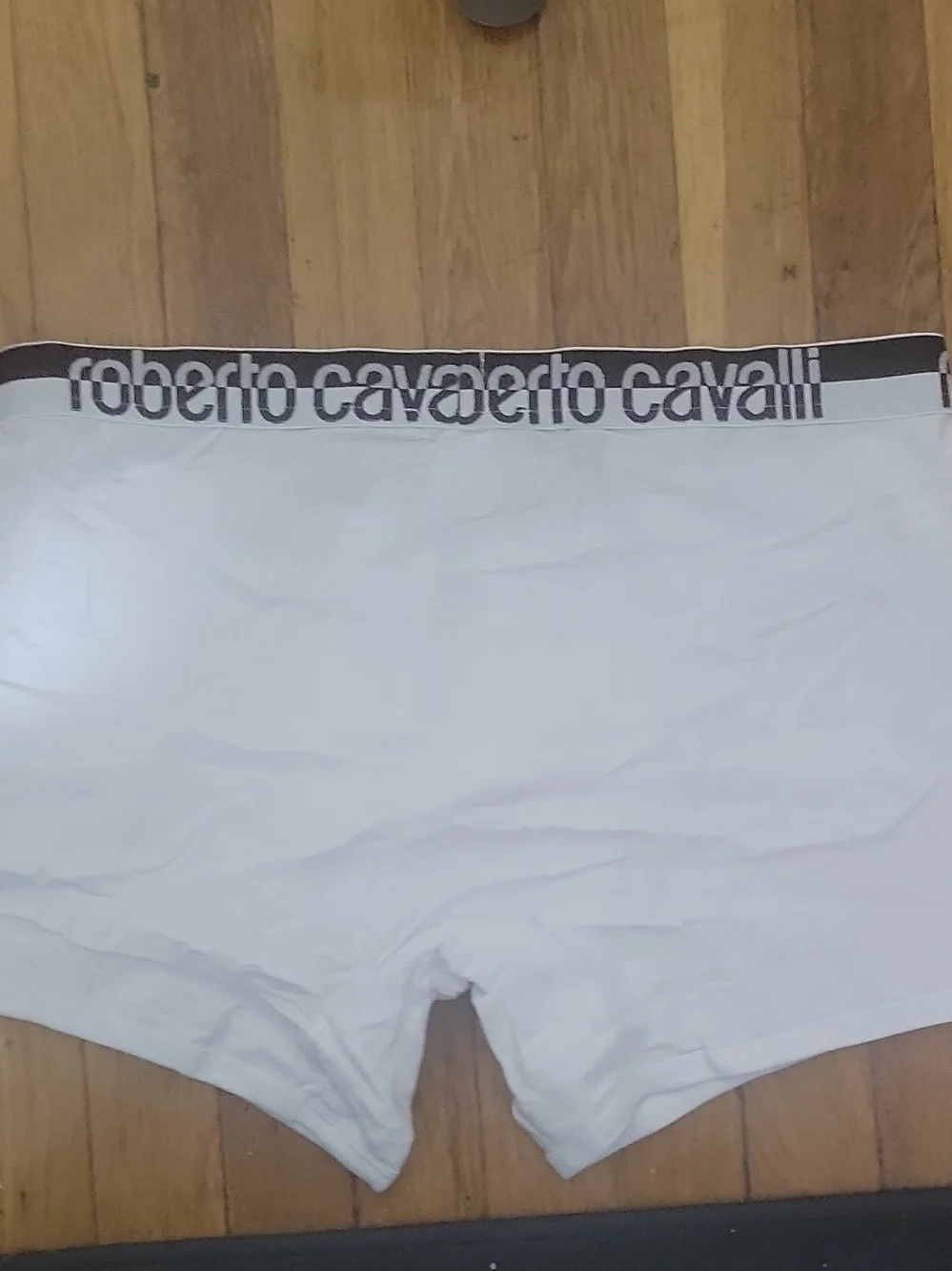 Roberto Cavalli White Boxer Briefs with Gray Branded Waistband